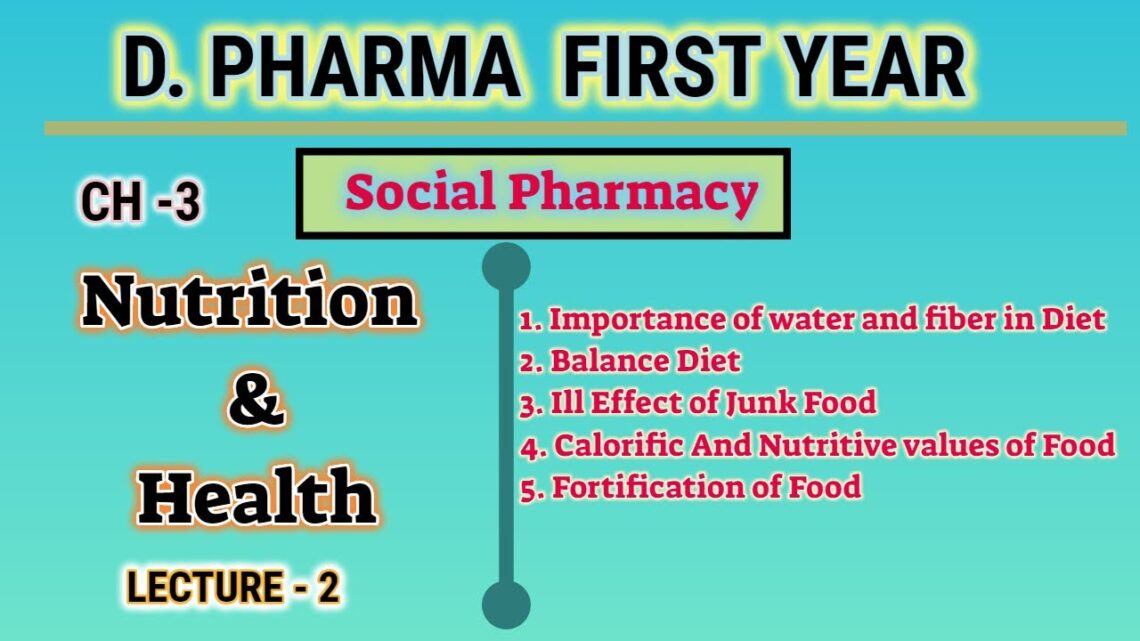 Nutrition and health | Ch-3 | L-2 | Social Pharmacy | D.Pharm first year