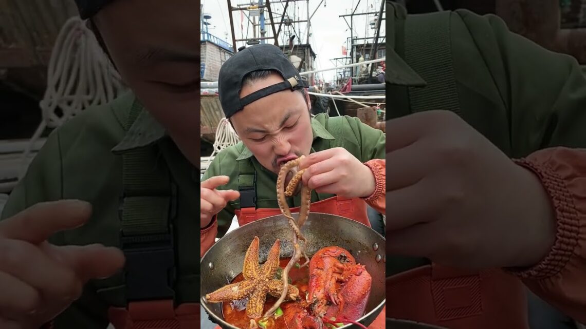 eating seafood – eat spicy octopus🦑🦀🦐🦞🐟 🤤 fisherman eating delicious seafood boil!