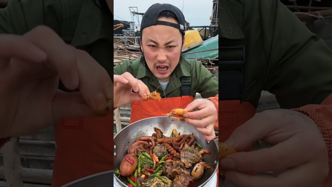 eating seafood – eat spicy octopus🦑🦀🦐🦞🐟 🤤 fisherman eating delicious seafood boil!