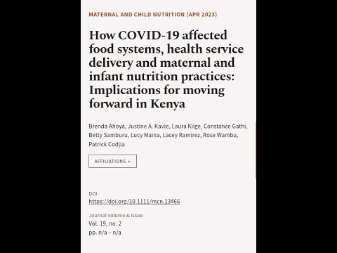 How COVID‐19 affected food systems, health service delivery and maternal and infant n… | RTCL.TV