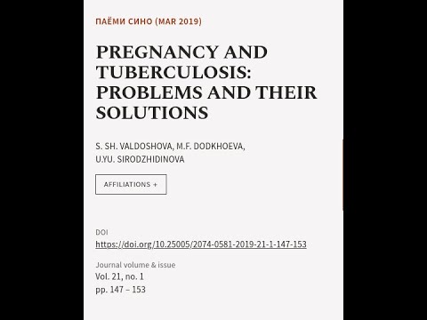 PREGNANCY AND TUBERCULOSIS: PROBLEMS AND THEIR SOLUTIONS | RTCL.TV